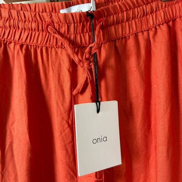 Onia NWT Chole Wide Pants in Spanish Red - Picture 5 of 11